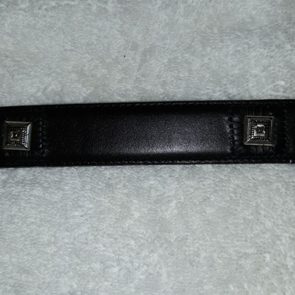 REI Leather Square Silver Concho Belt 24-28" - Picture 2 of 8